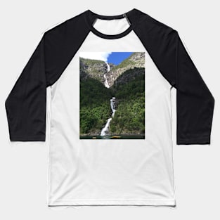 Fjords Waterfall in Norway Baseball T-Shirt